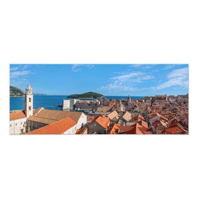 Panorama över staden Dubrovnik - Kroatien Fototryck (Framsidan)
