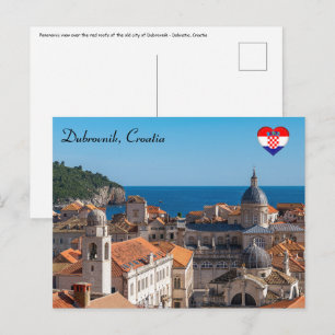 Panorama över staden Dubrovnik - Kroatien Vykort