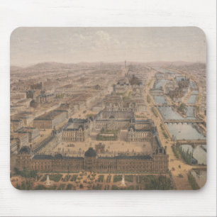 Panorama Paris, Seine River och Louvre Musmatta