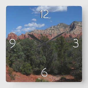 Panorama Red Sten i Sedona Arizona Fyrkantig Klocka