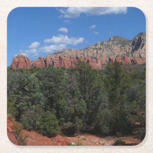 Panorama Red Sten i Sedona Arizona Underlägg Papper Kvadrat