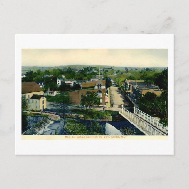 Panorama View of Clinton NJ 1910s Vykort (Framsida)