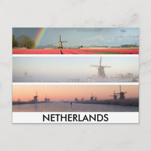Panorama-vykort med vindkraftverk, Nederländerna Vykort