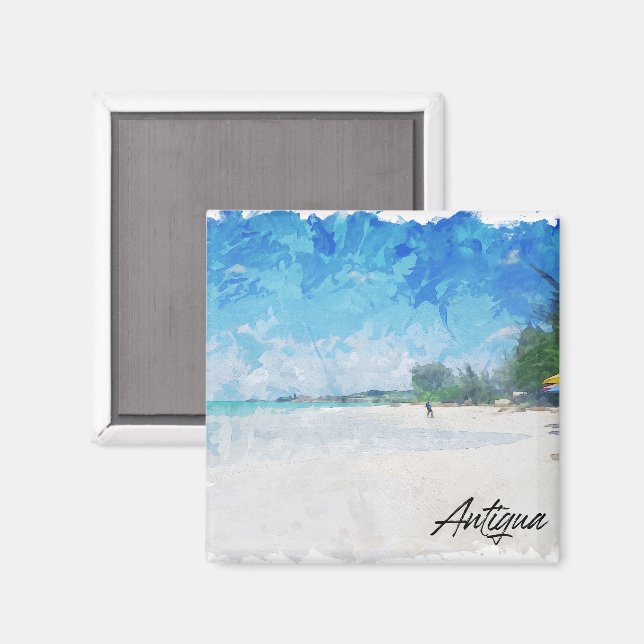 Panorama-vyn för coolan Antigua-Västindien Magnet (Front/Back)