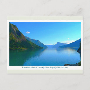 Panoramabild över Lustrafjorden Vykort