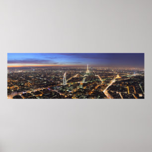 PanoramaParis frankriken på natten Poster