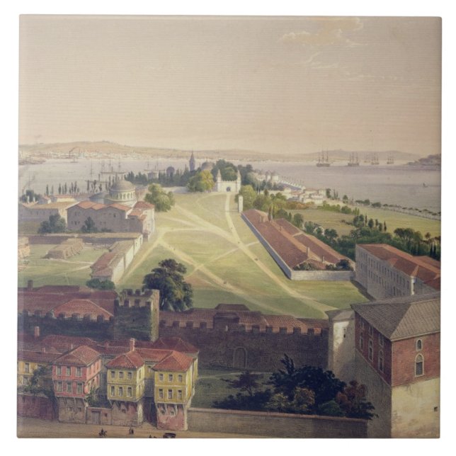 Panoramat av Constantinople, pläterar 22 från 'Aya Kakelplatta (Framsidan)