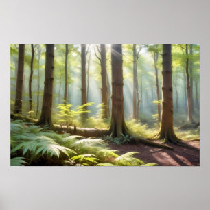 Panoramatisk liggande skogspassagerare Natur Tranq Poster