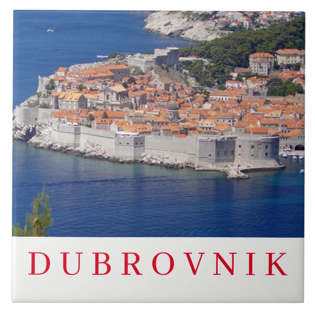 Panoramatisk syntetkeramik i Dubrovnik Kakelplatta (Framsidan)