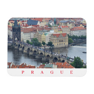Panoramatisk vymagnet Prag Charles Bridge Magnet