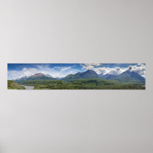 Panoramfoto från Alaskabergen Poster