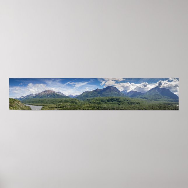 Panoramfoto från Alaskabergen Poster (Framsidan)