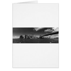 Panoramic Black White Brooklyn Hälsningskort