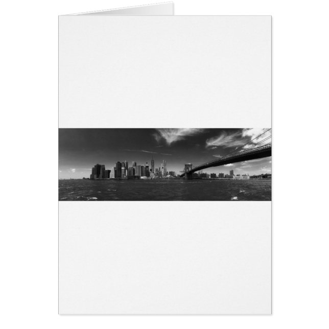 Panoramic Black White Brooklyn Hälsningskort (Framsidan)