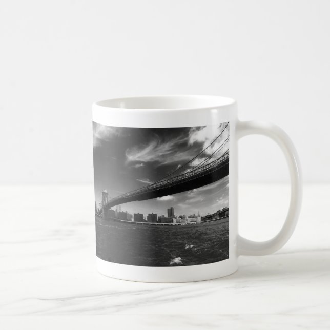Panoramic Black White Brooklyn Kaffemugg (Höger)