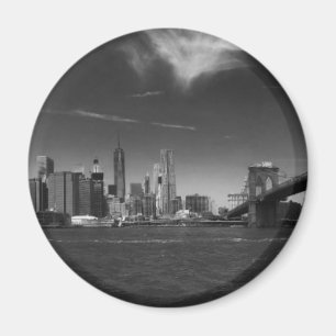 Panoramic Black White Brooklyn Magnet
