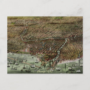 Panoramic Chicago 1892 Vykort