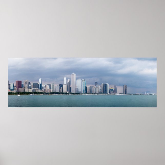 Panoramic Chicago Skyline Bilder Poster (Framsidan)