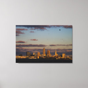 Panoramic Cleveland Skyline Canvastryck