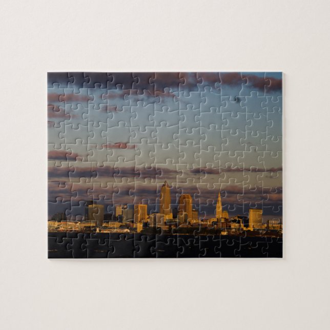 Panoramic Cleveland Skyline Pussel (Horisontell)