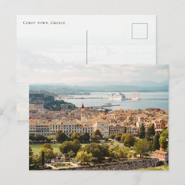 Panoramic Corfu Old Town view, Greece Vykort (Fram/baksida)