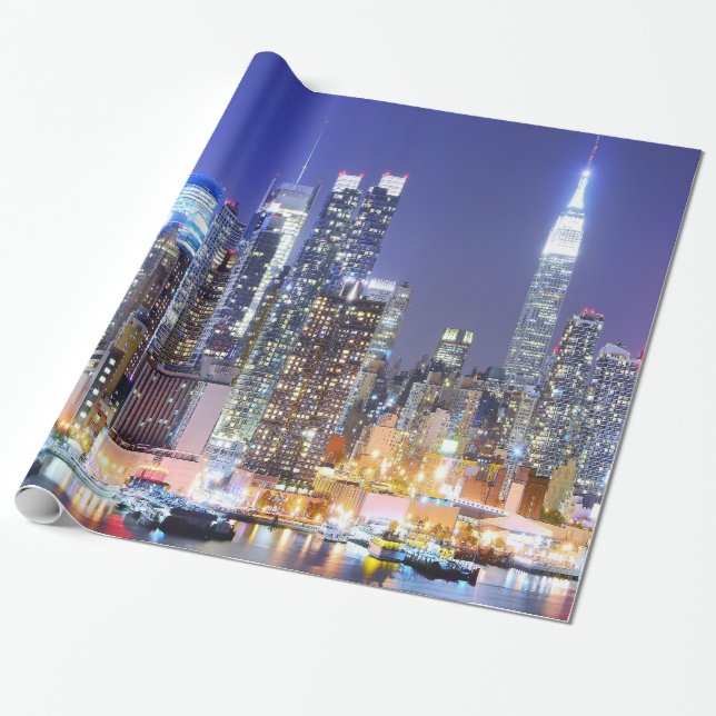 Panoramic Manhattan Presentpapper (Utrullad)