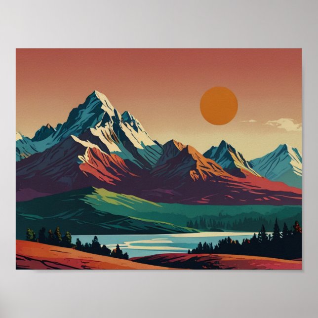 Panoramic Mid Century Modern Mountain poster (Framsidan)