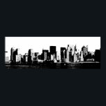 Panoramic New York City Poster<br><div class="desc">Black & White Pop Art Stil New York City Panorama</div>