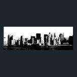 Panoramic New York City Poster<br><div class="desc">Black & White Pop Art Stil New York City Panorama</div>