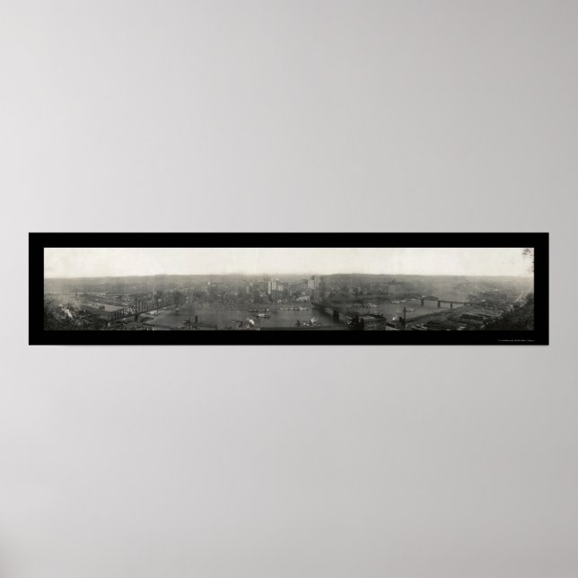 Panoramic Pittsburgh Photo 1908 Poster (Framsidan)