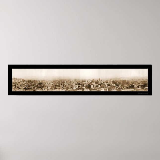 Panoramic San Francisco Photo 1910 Poster (Framsidan)