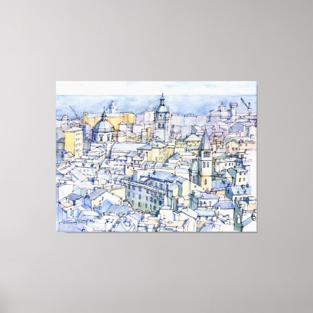 Panoramica di Genova Canvastryck (Framsida)