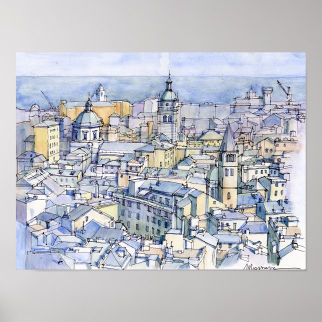 Panoramica di Genova Poster (Framsidan)