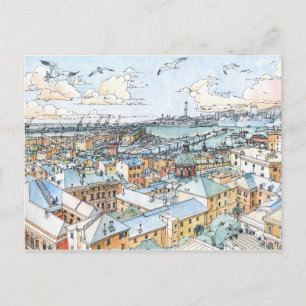 Panoramik av Genua Vykort