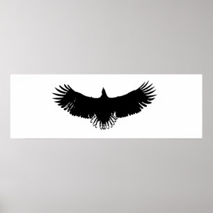 Panoramisk amerikansk Eagle Silhouette Poster Skri