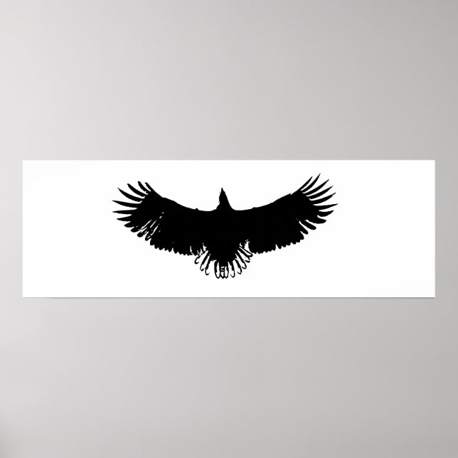 Panoramisk amerikansk Eagle Silhouette Poster Skri (Framsidan)