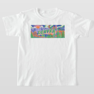 Panoramisk amerikansk retro utomhus t shirt