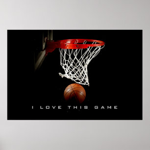 Panoramisk basketaffisch Jag älskar detta spel Poster