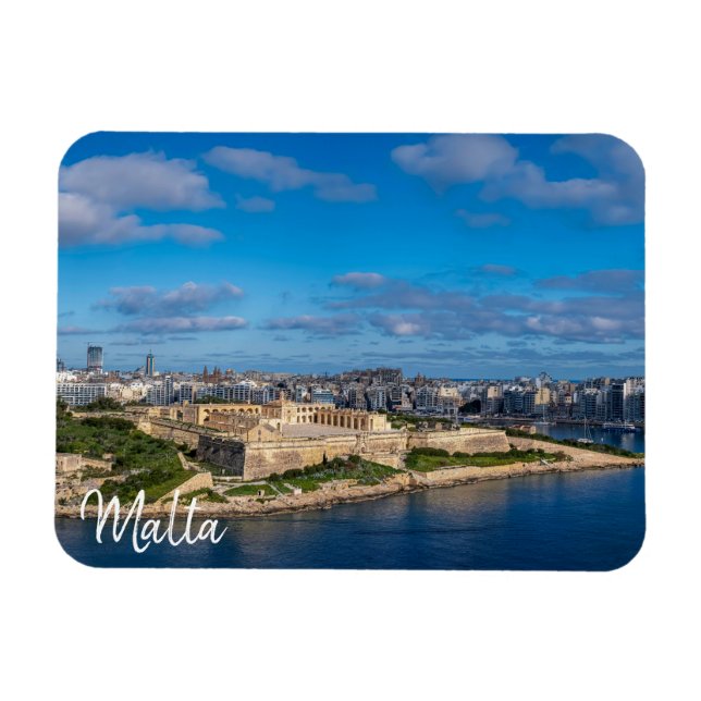 Panoramisk bild av Sliema på Malta Magnet (Horisontell)