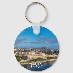 Panoramisk bild av Sliema på Malta Nyckelring