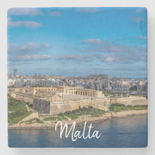 Panoramisk bild av Sliema på Malta Stenunderlägg