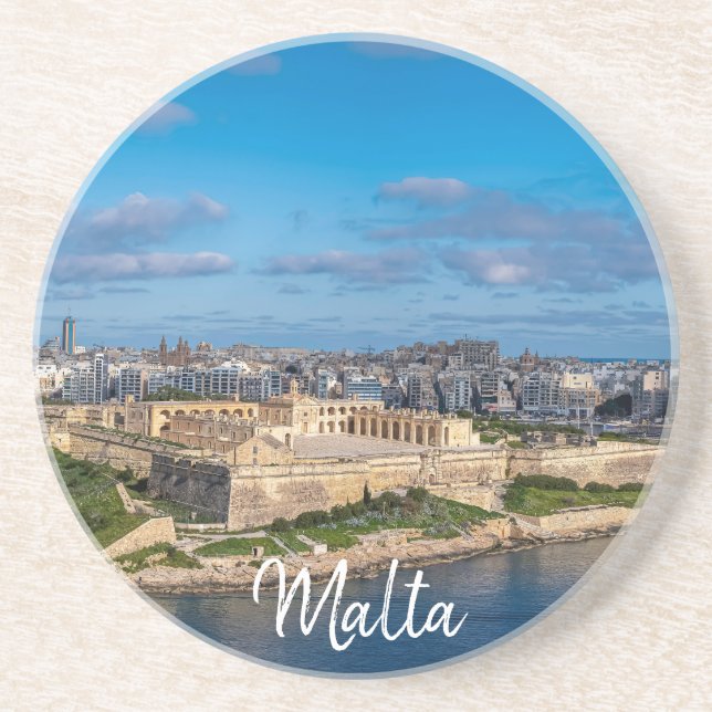 Panoramisk bild av Sliema på Malta Underlägg (Framsidan)