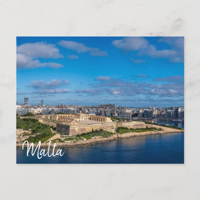 Panoramisk bild av Sliema på Malta Vykort (Framsida)