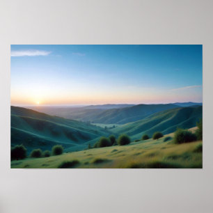 Panoramisk Landskapssbergen Valley Natature Forest Poster