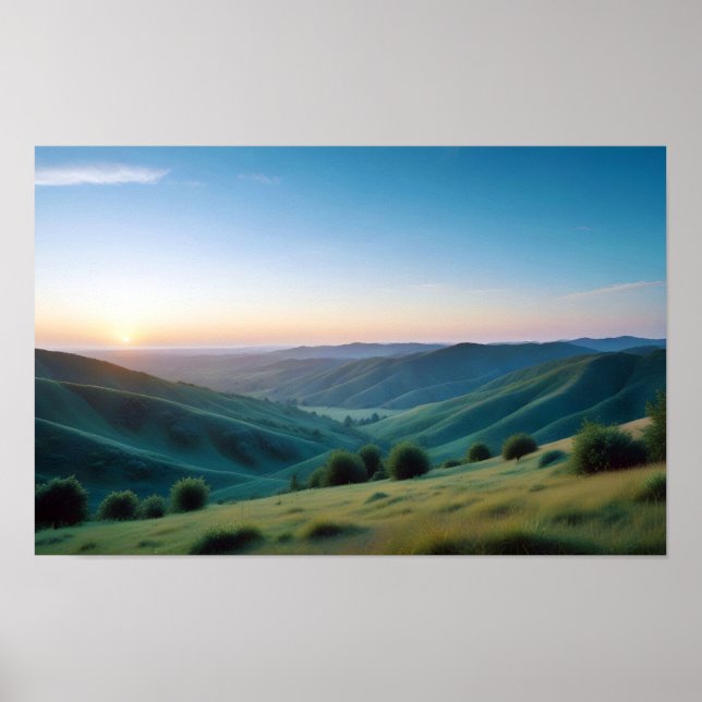 Panoramisk Landskapssbergen Valley Natature Forest Poster (Framsidan)