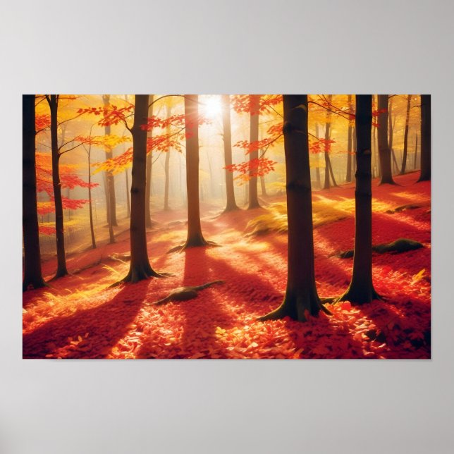 Panoramisk liggande naturomvandling i höst poster (Framsidan)