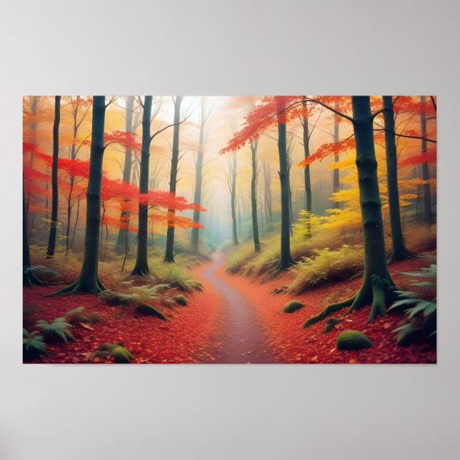 Panoramisk liggande naturomvandling i höst poster (Framsidan)