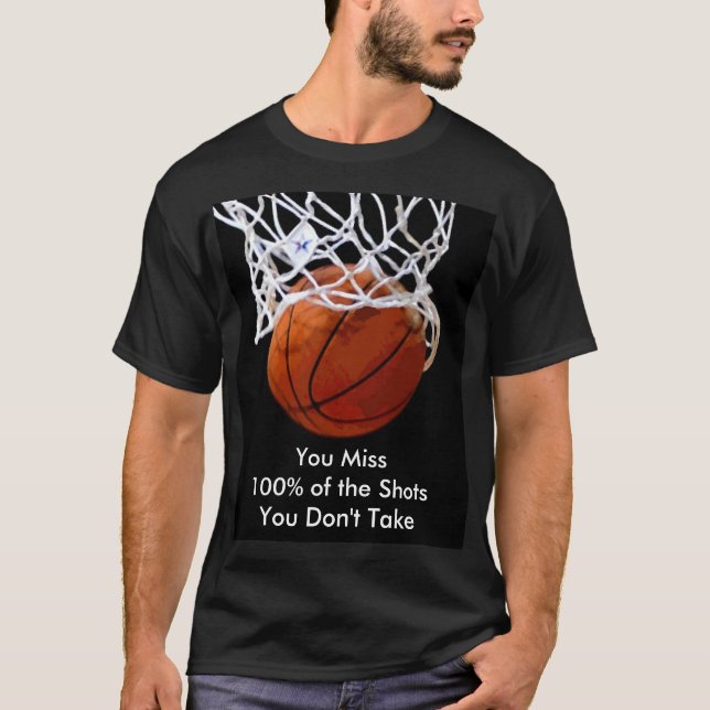 Panoramisk Motivering Basketball T Shirt (Framsida)