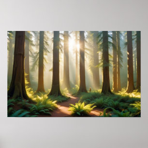 Panoramisk natur i landskapet Skogsträdgård Poster