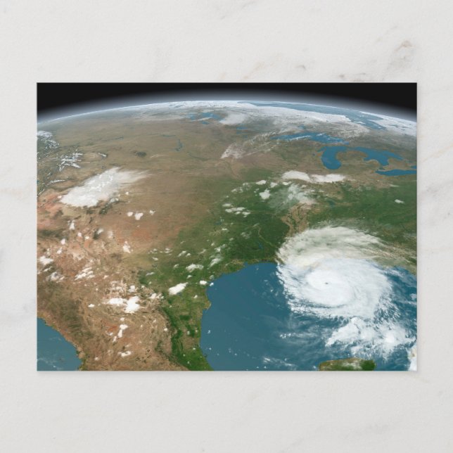 Panoramisk planet Jorden och USA. Vykort (Framsida)